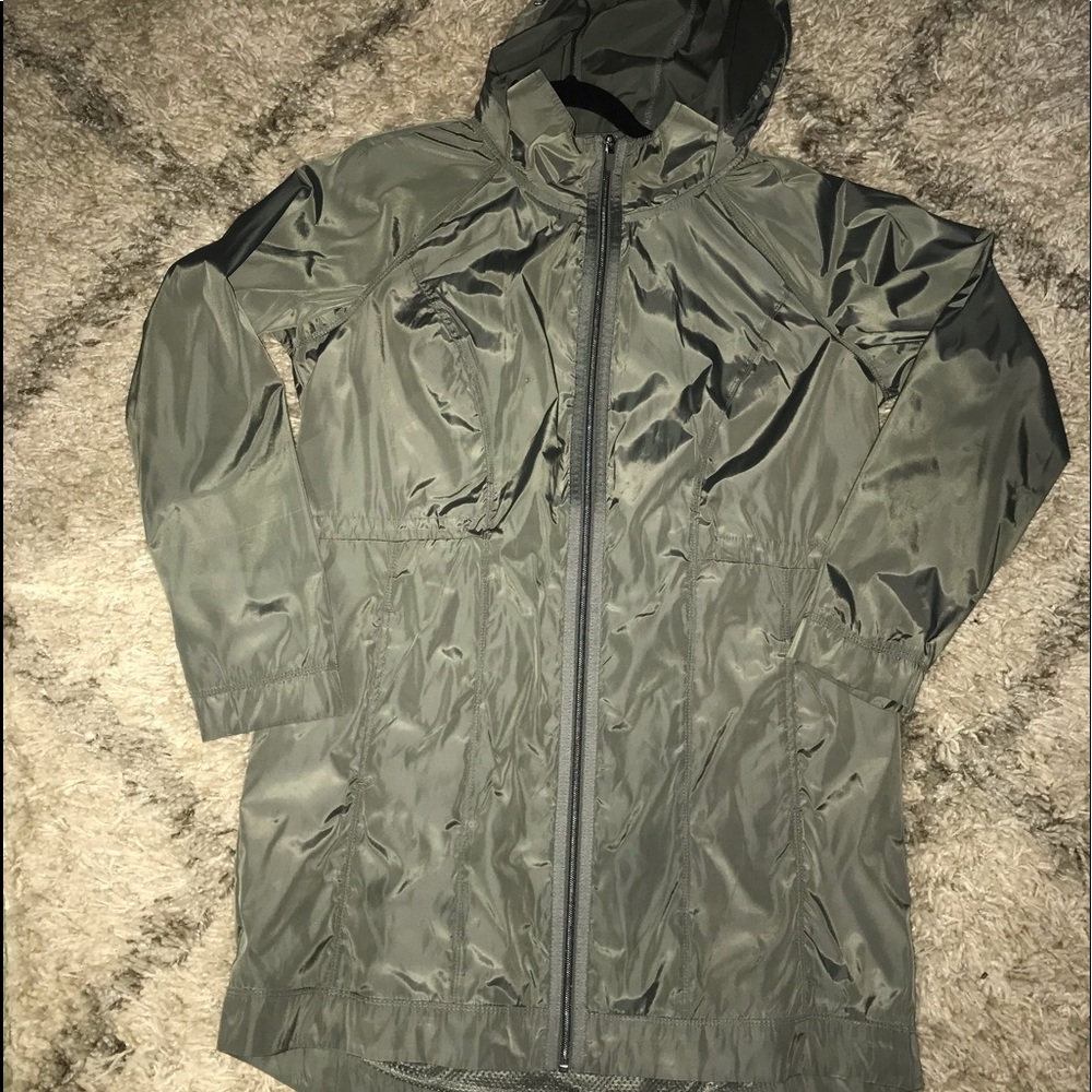 Army green rain jacket